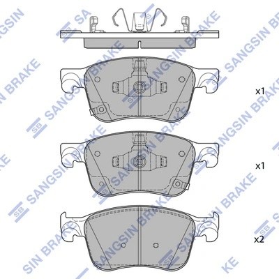 Колодки тормозные HONDA Accord (18-21) передние (4шт.) SANGSIN SP4444 SANGSIN
