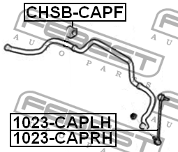 Тяга стабилизатора передн правая CHEVROLET CAPTIVA (C100) 2007- 1023-CAPRH 1023-CAPRH FEBEST
