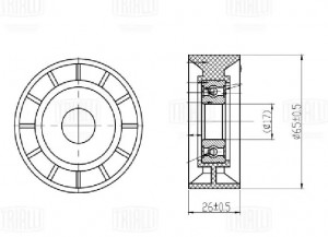 Ролик привод. ремня для а.м VW Touareg II 10- ,Audi Q7 06- 2.7d,3.0d опор.  CM 0 CM0955 TRIALLI