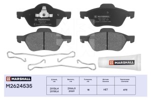 Торм. колодки дисковые передн. Renault Megane II 03-  Scenic II 03- M2624535 M2624535 MARSHALL