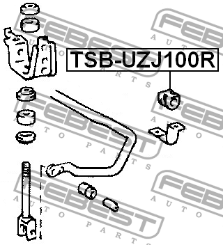 Втулка заднего стабилизатора D23 TSB-UZJ100R FEBEST