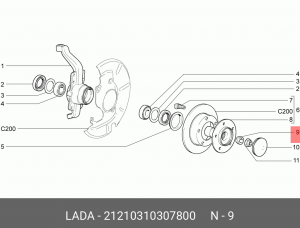 Втулка ВАЗ-2121,21213 ступицы АвтоВАЗ 21210-3103078-00 LADA VAZ