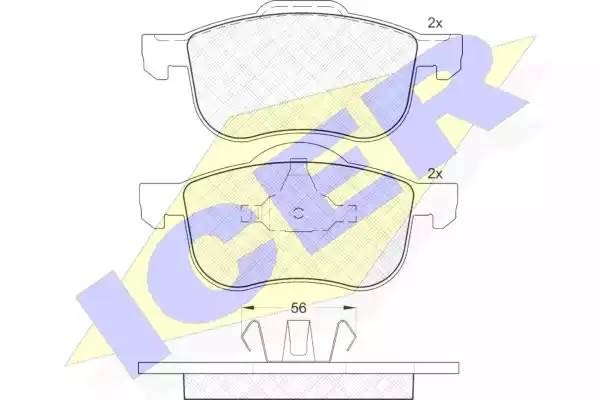 181297 колодки дисковые передние!\ Volvo S8098>/V70/S60 00>/C70 00-02/XC70 2.5D5 181297 ICER