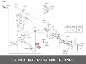Накладка педали HYUNDAI HD65,72,78,сцепления и тормоза OE 3283445000 HYUNDAI KIA