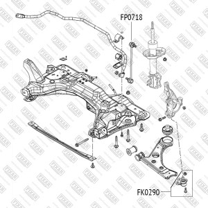 Тяга стабилизатора передняя левая/правая OPEL Corsa 05-FIAT Punto/Grande Punto 0 FP0718 FIXAR