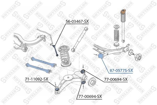 сайлентблок зад.балки!\ VW Golf/Bora/Seat 87-05775-SX STELLOX
