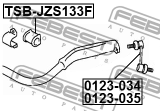тяга стабилизатора переднего левая!\ Toyota Crown 87-99 0123-034 FEBEST