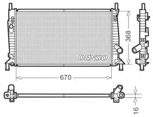 Радиатор охлаждения двигателя DRM10075 DRM10075 DENSO