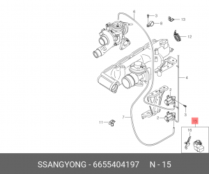 Клапан электромагнитный SSANGYONG Actyon (06-),Kyron (10-),Actyon Sports (D20) с 6655404197 SSANG YONG
