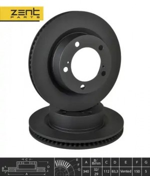 диск тормозной передний! Toyota Land Cruiser 200 4.7/4.5D 08> Z06263 ZENTPARTS