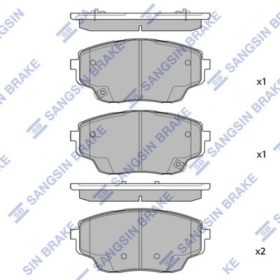 Колодки тормозные CHANGAN CS55 Plus (20-) передние (4шт.) SANGSIN SP2749 SANGSIN