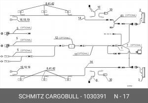 Фонарь стояночный красный светодиодный LED Schmitz 1030391 SCHMITZ CARGOBULL
