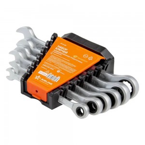 Набор комбинированных ключей ( 6 предметов) "AIRLINE" (трещоточные, пл. держател AT-6-50 AIRLINE