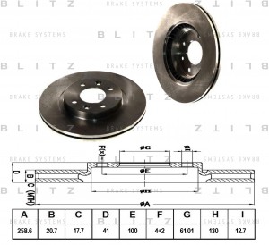 Диск тормозной передний вентилируемый RENAULT Logan/Megane 95- BS0105 BS0105 BLITZ