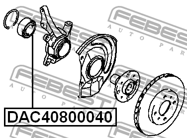 Подшипник ступицы MITSUBISHI Lancer (03-) передней FEBEST DAC40800040 FEBEST