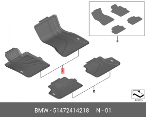 Всепогодные ковры перед. 51472414218 51 47 2 414 218 BMW