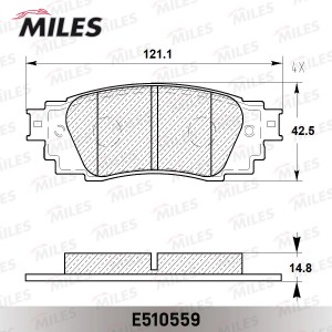 Колодки тормозные задние (Смесь CERAMIC серия PRO) LEXUS RX 15- (TRW GDB4459) E5 E510559 MILES