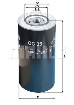 Фильтр масляный OC35 MAHLE KNECHT