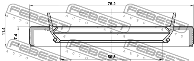 Сальник ступичный передний 95HBS-58750711X 95HBS-58750711X FEBEST