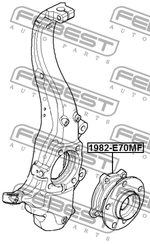 Ступица передняя 1982-E70MF 1982-E70MF FEBEST