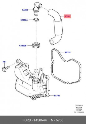 Шланг FORD Focus (04-) вентиляции картера OE 1430644 FORD