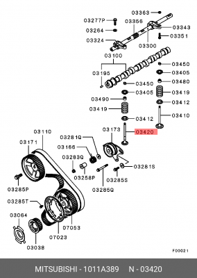 Клапан выпускной MITSUBISHI Pajero OE 1011A389 MITSUBISHI