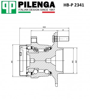 Ступица с подшипником в сборе передняя NISSAN QASHQAI UK MAKE (J11E)  HB-P2341 HBP2341 PILENGA