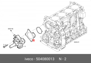 прокладка под водяной насос!\IVECO DAILY F1C 504080013 IVECO