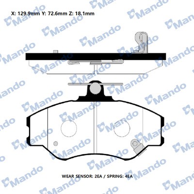 Колодки тормозные HYUNDAI Porter передние (4шт.) MANDO MPH05 MANDO