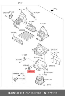 Резистор HYUNDAI Accent (11-14) KIA Rio (11-) отопителя OE 971281R000 HYUNDAI KIA
