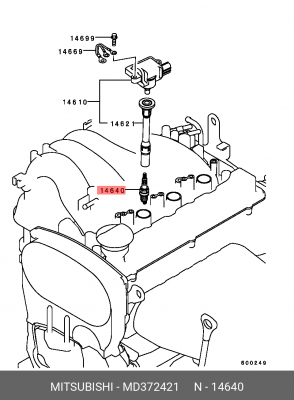 Свеча зажигания MITSUBISHI MD372421 MD372421 MITSUBISHI