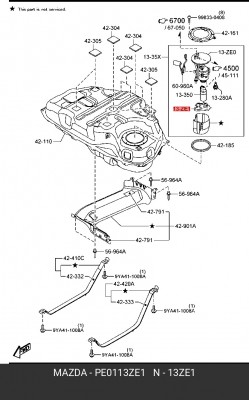 Фильтр топливного насоса PE0113ZE1 PE01-13-ZE1 MAZDA