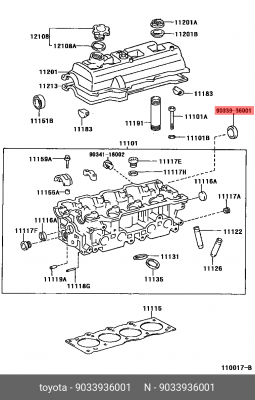 Заглушка блока цилиндров 90339-36001 90339-36001 TOYOTA