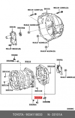 Пробка маслосливная 90341-18033 90341-18033 TOYOTA