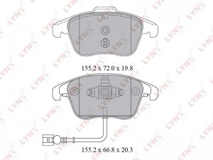 Колодки тормозные дисковые передние BD-8038 LYNXAUTO