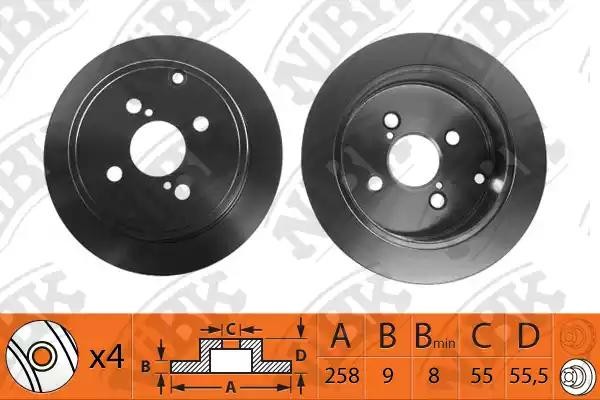 Диск тормозной задний TOYOTA COROLLA (E12) 1.4-1.8 02- RN1190 RN1190 NIBK