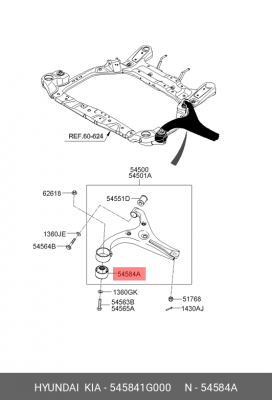 Сайлентблок рычага передний 54584-1G000 545841G000 HYUNDAI KIA
