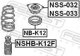Опора амортизатора передн левая NISSAN MICRA MARCH K12 2002- NSS-033 NSS-033 FEBEST