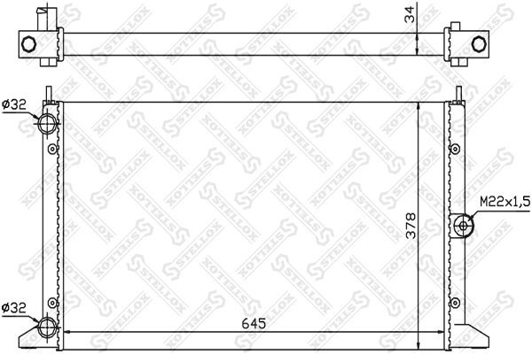 радиатор системы охлаждения!\ VW Sharan 1.8i/1.9TDi 97> 10-26573-SX STELLOX