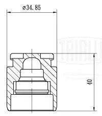 Поршень суппорта задний d=35 мм RCF012119P TRIALLI