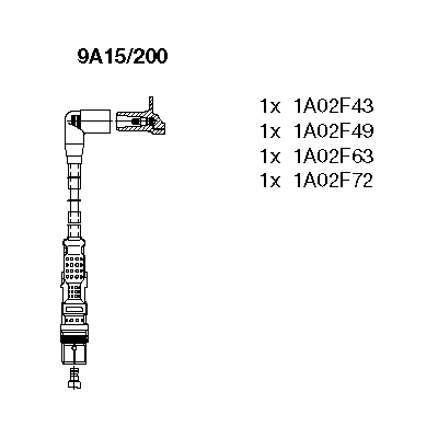 к-кт проводов!\ Seat Cordoba/Ibiza, VW Fox 1.4/1.5i 03> 9A15/200 BREMI