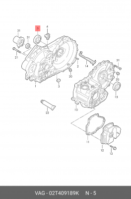 Сальник привода VW Golf,Passat,Polo,Tiguan AUDI A1,A2 SEAT Leon SKODA Fabia,Octa 02T 409 189 K VAG