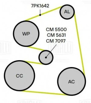 Ролик привод. ремня для а/м Nissan Patrol (97-) 3.0d (с натяж. мех.) (CM 5500) CM5500 TRIALLI