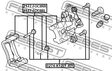 Суппорт задн левый FORD FOCUS II 2177-FOCIIRL 2177-FOCIIRL FEBEST