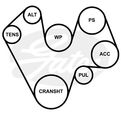 Ремень приводной поликлиновой 7PK2120 GATES 7-PK-2120 GATES
