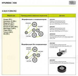 Ролик привод. ремня Hyundai Santa Fe (00-)/Sonata (98-) 2.7i (опор.) (CM 0813) CM 0813 TRIALLI