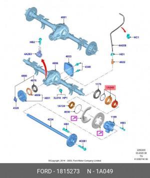 Подшипник ступицы FORD Transit (14-) задней OE 1 815 273 FORD