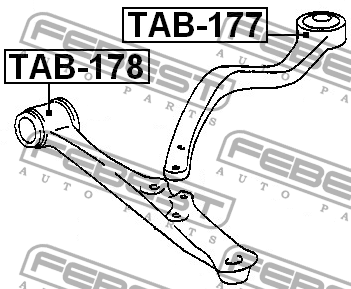 Сайлентблок TOYOTA Crown (99-04) LEXUS GS300 (97-05) рычага переднего нижнего за TAB-177 FEBEST