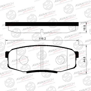 Колодки тормозные дисковые Avantech задние  (противоскрипная пластина в компл.) AV290 AVANTECH