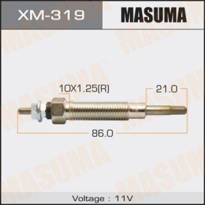 свеча накаливания! 11V\ Mitsubishi Pajero/Canter/Delica 2.8 TD 4M40/4M40T 93> XM-319 MASUMA